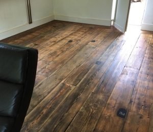 Reclaimed distillery pine floorboards