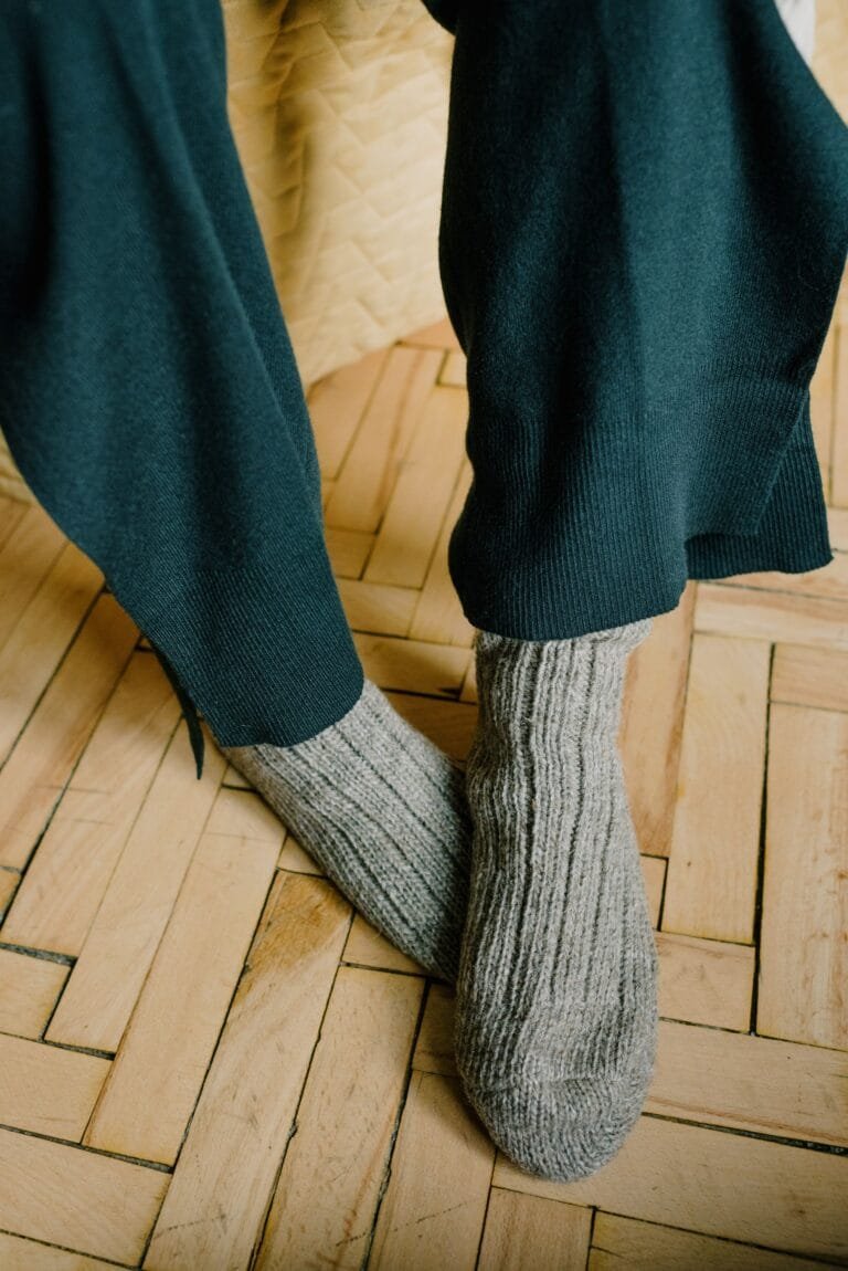 socks on wood floor